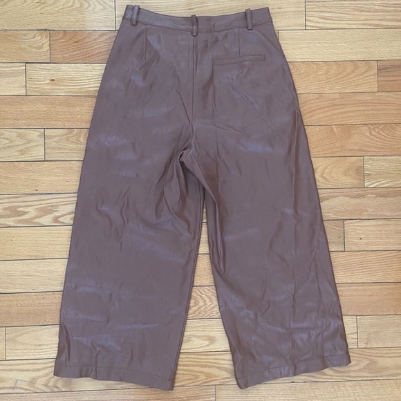 Brown Faux Leather Pants - Picture 2 of 10